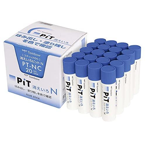 トンボ鉛筆 スティックのり 消えいろPiT Nサイズ (塗り色が消える) (22g) 20本 PT-...