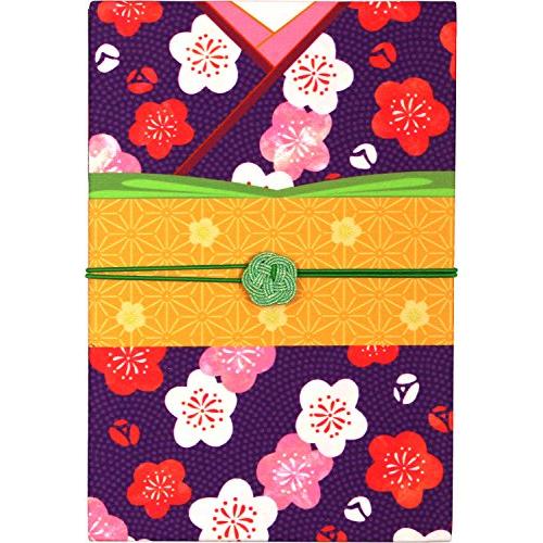 谷口松雄堂 御朱印帳 大 蛇腹式 はんなり着物 うめ 帯ゴム付き M2-61