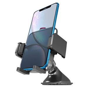 エレコム 車載ホルダー スマホスタンド 吸盤式 繰り返し使えるゲル吸盤 / 360度回転で自由自在 / フラップケース対応 幅4.5cm~9cm｜hapitize