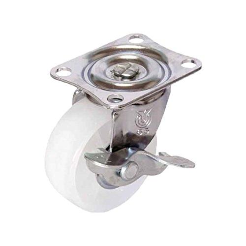 ユーエイキャスター：Gシリーズ G-S型 自在キャスター ストッパー付 ナイロン車 車輪径φ75 メ...