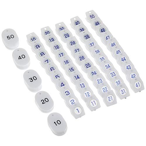 シンビ(Shimbi) クローク札No.01 ホワイト 1~50 ユリア樹脂 日本 (50個セット)...