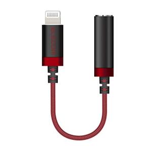 エレコム オーディオアダプタ 変換ケーブル  ライトニング & 3.5mm  イヤホン 4極 (通話対応) 高耐久 APPLE認証品 レッド M｜川西ストア
