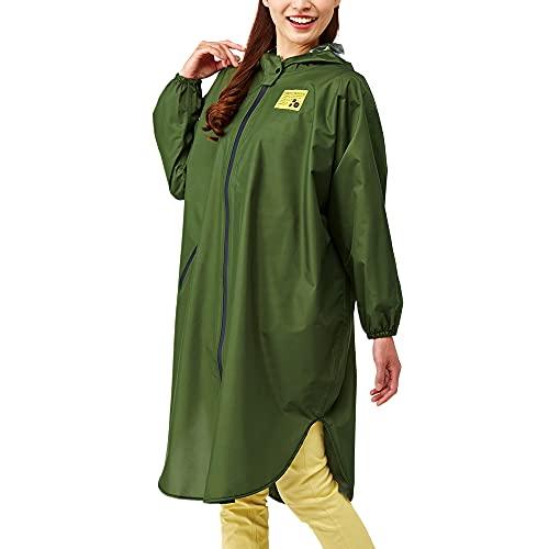 アイメディア レインコート レインウェア レインポンチョ カーキ カッパ 雨具 男女兼用 撥水 防水...