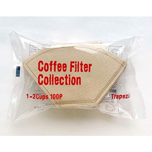 カナエ紙工 コーヒーフィルター KS 台形1~2杯用 100枚入り 無漂白 ブラウン