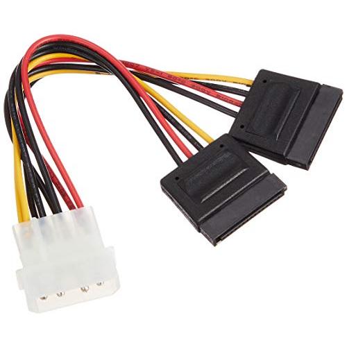 サンワサプライ シリアルATA電源ケーブル(大4pin オス-SATA15pinメス×2) TK-P...