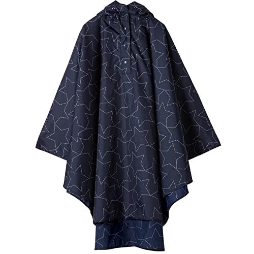 Wpc. レインポンチョ ドットスター ネイビー レディース レインコート リュックを背負ったままで...