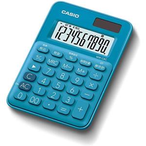 CASIO(カシオ) カラフル電卓 レイクブルー 10桁 ミニミニジャストタイプ MW-C8C-BU-N｜hapitize