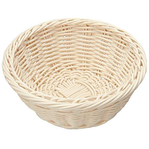 ディスプレイ バスケット 樹脂 かご 丸 食洗機 対応 ステンレス枠付 白 30cm (高さ約11c...