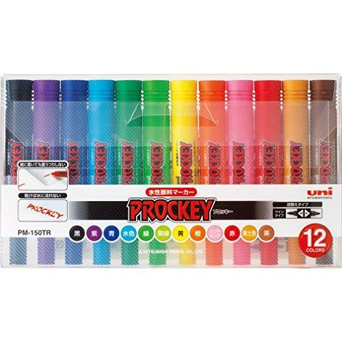 三菱鉛筆 水性サインペン プロッキーツイン 細字+太字 12色 PM150TR12CN