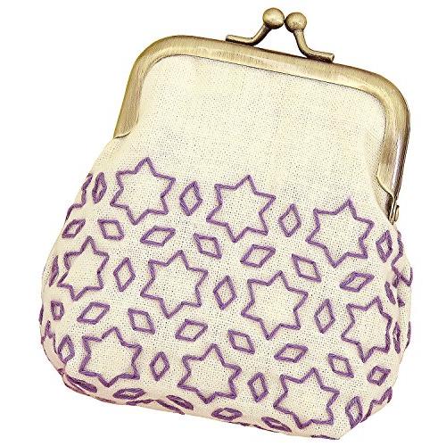 オリムパス製絲 刺し子キット 一目刺しのがまぐちポーチ 生成 SK-320