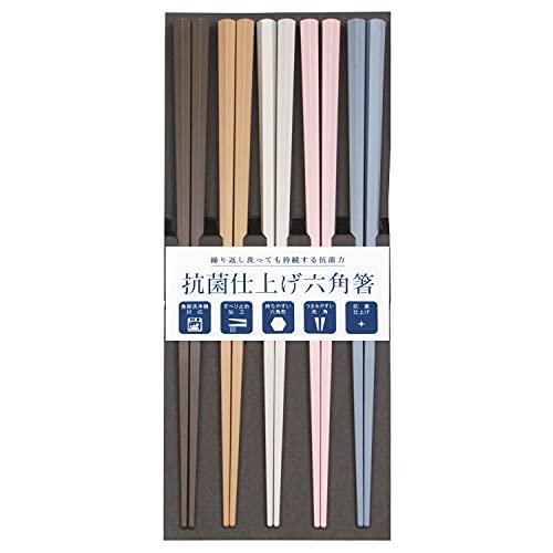サンライフ 箸 食洗機対応 滑り止め加工 抗菌 23cm 5膳 セット 業務用 来客用 先角 彩り ...