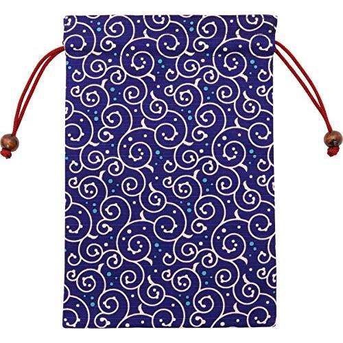 京佑(Kyoyu) 日本製 御朱印帳 巾着 袋 ケース 入れ ご朱印帳 和柄 ドット 唐草 紺 18...