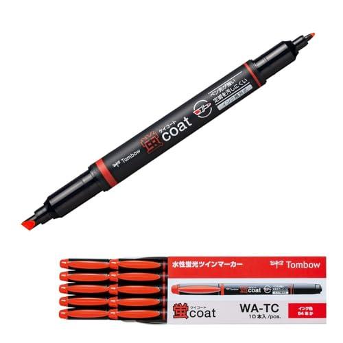 トンボ鉛筆 蛍光ペン 蛍コート 赤 10本 WA-TC94-10P