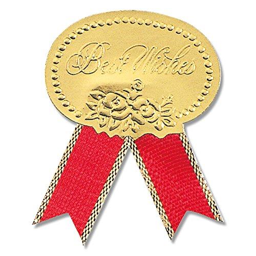 シモジマ ヘイコー シール ラッピング リボン ベストウィッシュ 赤 M 007081101