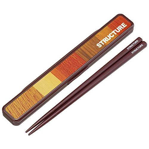 スケーター (skater) 箸 箸箱 セット 18cm 銀イオン Ag+ 抗菌 木目 ライトブラウ...