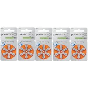 長い歴史を持つドイツ製パワーワン　power one補聴器用空気電池ＰＲ４８(13)　５パック（３０粒）