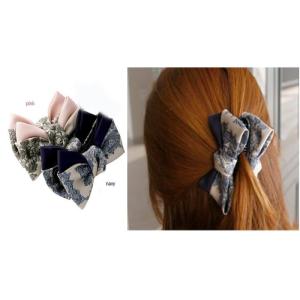 ヘアアクセサリー バレッタ ヘアクリップ レディースガールズ リボンバレッタ.