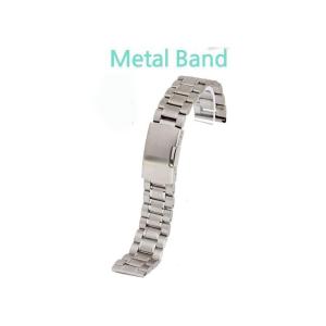 時計バンド ワンタッチバックル プッシュ式ステンレス５連バンド ステンレススチール ステンレスシルバ...