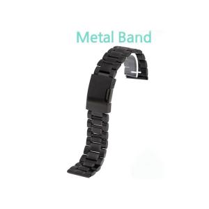 時計バンド ワンタッチバックル プッシュ式 ステンレス５連バンド ステンレススチール ブラック【20...