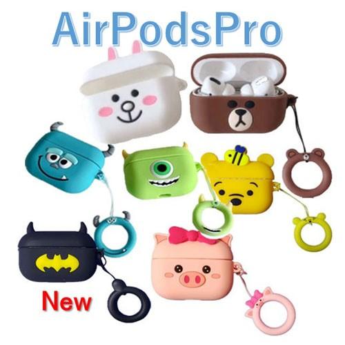AirPodsPro ケース かわいい キャラクター シリコン エアポッドプロ  落下防止 リングト...