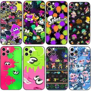 スプラトゥーン スマホケース Iphone14/13/12ケース スマホカバー Iphone全機種対応 携帯電話ケース 周り黒いTPU素材+裏面強化ガラス アイフォンケース