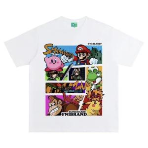 スーパーマリオ Super Mario Tシャツ ハーフパンツ 半ズボン 男女兼用 子供 キッズ 子ども お揃い ペア 半袖シャツ 服