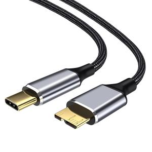 Type-C ケーブル Micro B ハードディスク ケーブル 5Gbps データ高速転送 高耐久性 外付けHDD/SSD，デジタルカメラ