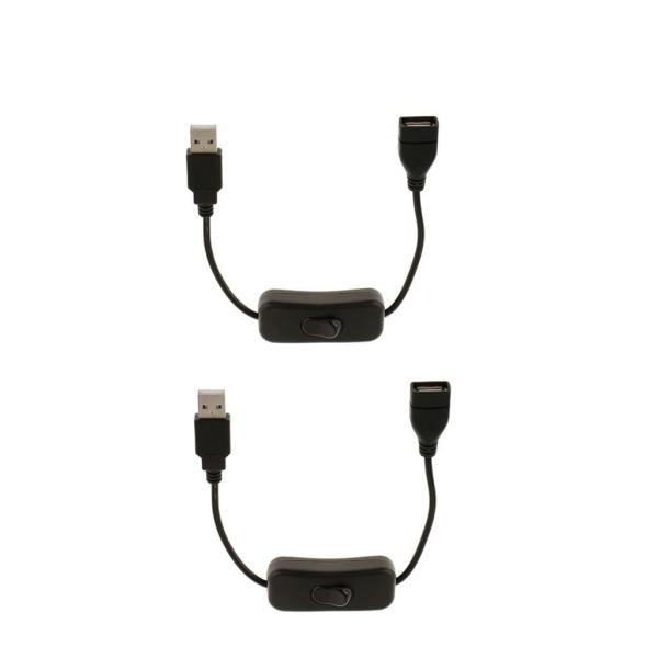 ノーブランド品 2本 オン/オフスイッチ付き USB電源ケーブル USB延長ケーブル Arduino...