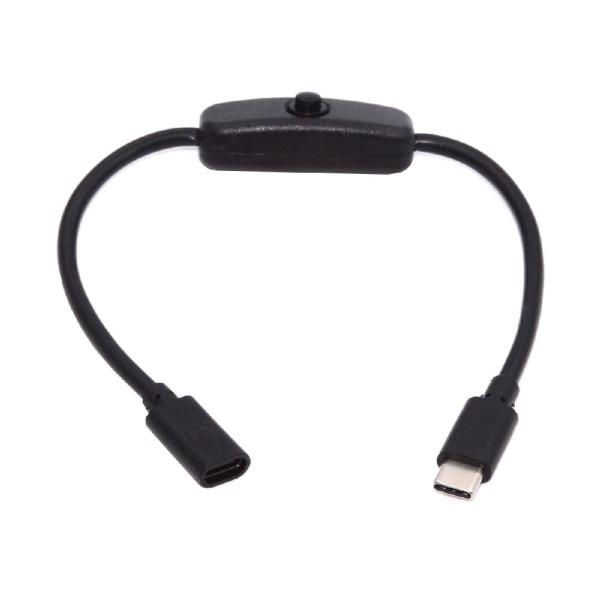 Cablecc オス - メス USB タイプ C USB-C ケーブル オンオフ電源スイッチボタン...