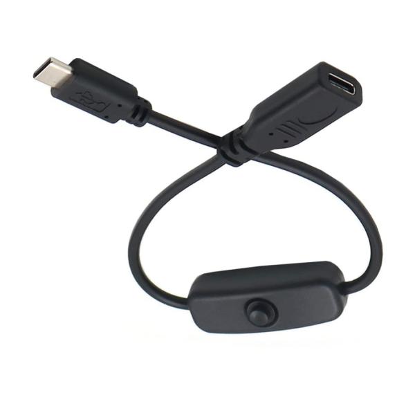 chenyang USB C 電源延長ケーブル オンオフ電源スイッチボタン付き ラップトップキーボー...