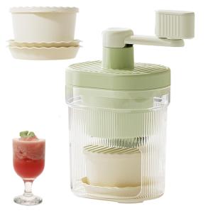 Coollooda 2025初売り 夏のアイス自由手動式 かき氷器 ふわふわ 小型 かき氷機 製氷カップ付き 手回しハンドル diy 製氷