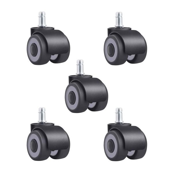 キャスター 5個セット 差込式 TPR（ゴム） 自在 静音 OAチェア用 ウレタンキャスター オフィ...