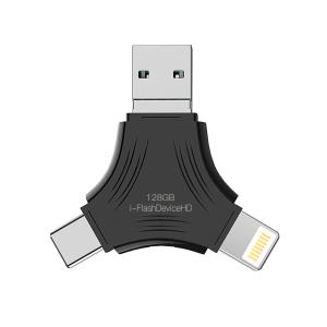 [Apple MFi認証] 2023新版 128GB 3in1 USB3.0メモリ for Lightning/USB C/Micro USB フラッ｜happiness0228no2