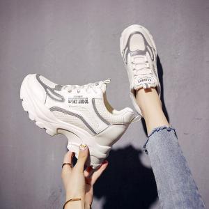 2色高品質 レディース スニーカー 超厚底8cm 運動靴　ウェッジヒール シークレットブーツ ランニング 靴  トレンド スポーツ  美脚通気性軽量夏作220~245