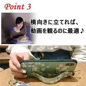 iPhone ケース 花柄 片手操作 バンド付...の詳細画像5