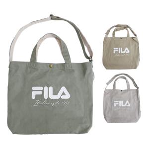 FILA トートバッグ 2WAY エコバッグ サブバッグ 買い物 鞄 カバン 手提げ 肩掛けショルダー 帆布｜happy-classroom