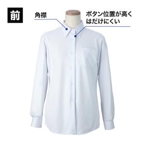 女子 長袖スクールシャツ ニット素材 ノーアイ...の詳細画像1