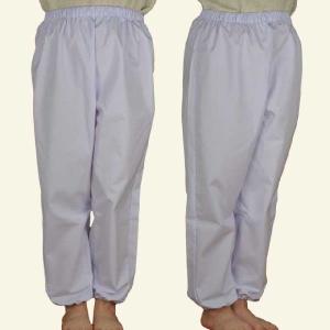 白 もんぺ ズボン 男・女兼用 ウエザー 日本製 巡礼 祭