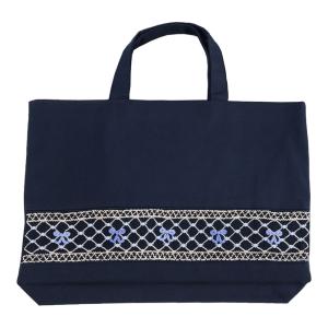 お嬢様用　濃紺×濃紺のレッスンバッグ　スモッキング刺繍 楽天市場】お受験 バッグ ナイロン製 スモッキング 刺繍