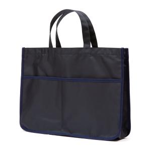 レッスン 手刺繍 スモッキング レッスンバッグ マチつき 紺色 布製