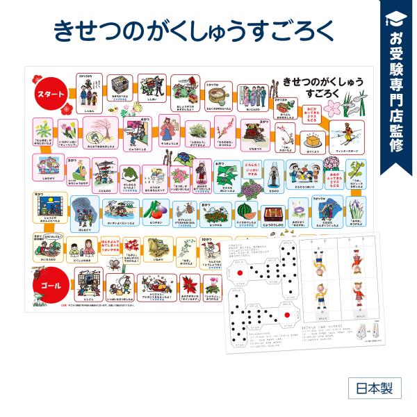 お受験教材 きせつのすごろくポスター サイコロ&amp;コマセット 季節の学習 大きなB2サイズ(728x5...