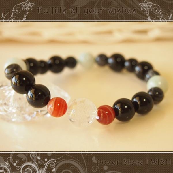 パワーストーン ブレスレット　モリオン 翡翠  サードオニキス 金運 厄除けグッズ 開運 魔除け 仕...