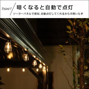 ストリングライト ソーラーライト 屋外 〔 防...の詳細画像3