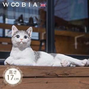 猫 置物 ガーデニング 雑貨 ガーデン オーナメント オブジェ 〔サバトラ 犬 庭 ペット WooBiaの商品画像
