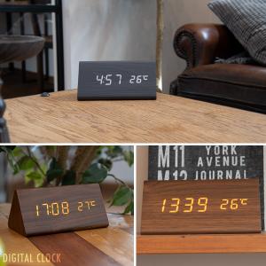 デジタル時計 おしゃれ 置き時計 木目調 デジ...の詳細画像2