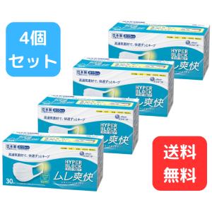 エリエール マスク 不織布 日本製 不織布マスク 個包装 マスク エリエール 白 通気性 ハイパーブロックマスク ムレ爽快 大王製紙 ふつう 30枚入 4個セット