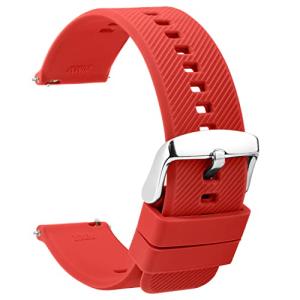 [TStrap] シリコン 時計 ベルト 18mm - ラバー メンズ 腕時計バンド レッド - スマートウォッチ ベルト ベルト - 防水時計ストラップ替え - スライド｜happy-ness-store