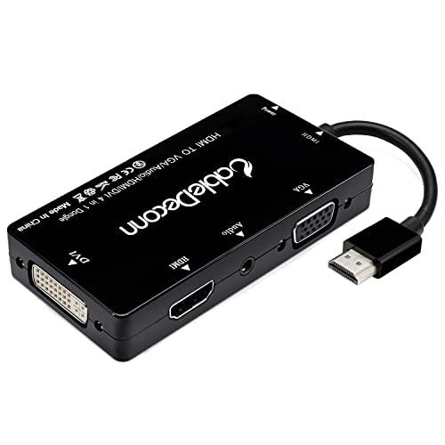 CableDeconn HDMI-VGA DVI HDMI 変換 アダプタ 4in1 多機能ハブ H...