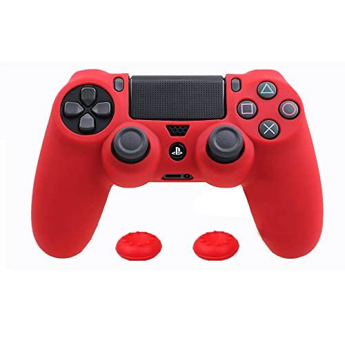 ZOMTOP PS4コントローラー用シリコンカバー スキン ケース 保護カバー 耐衝撃(赤)
