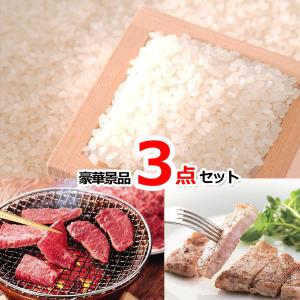 ポイント10倍 景品 ビンゴ 魚沼産コシヒカリ＆飛騨牛焼肉＆沖縄琉球ロイヤルポーク豪華３点セット 景品パネル＆引換券付き目録15217｜happy-sanchoku